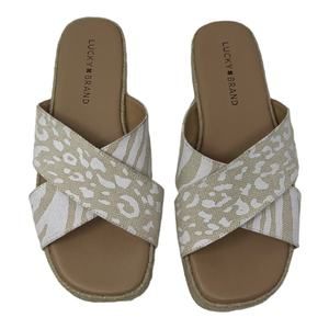 Lucky Brand Gayte Espadrille Sandal Natural Beige Animal print sandals Sz 6.5M